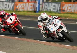 Guy Martin leads Steve Plater at the North West 200 (Alan Armstrong)